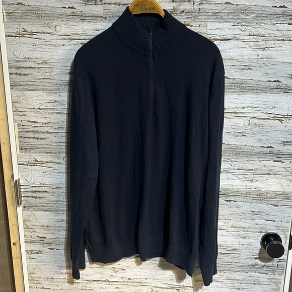 Eddie Bauer navy blue 1/4 zip sweater size XL - Picture 2 of 9